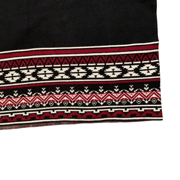 New! Joseph A Patterned Turtleneck knit poncho sweater, black, size Medium - Picture 6 of 13